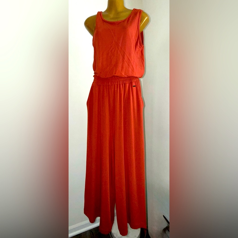 🏷️ MPG Sport Rust Sleeveless Wide-Leg Jumpsuit - Women’s Medium